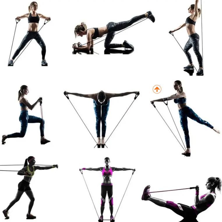 COMBO FITNESS RUEDA ABDOMINAL + BANDAS ELASTICAS DE COLORES
