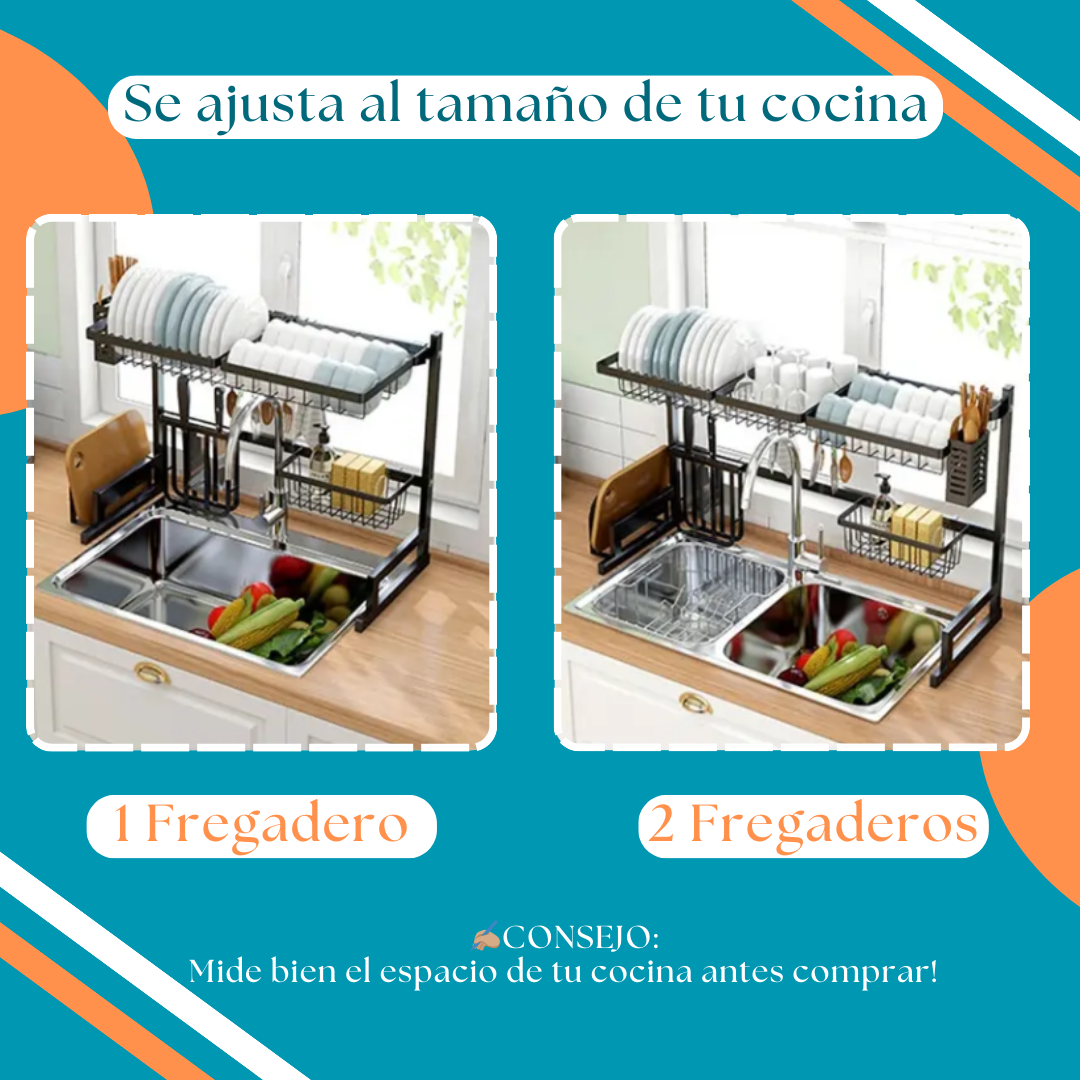 COMBO ESCURRIDOR + SET DE CUCHILLOS