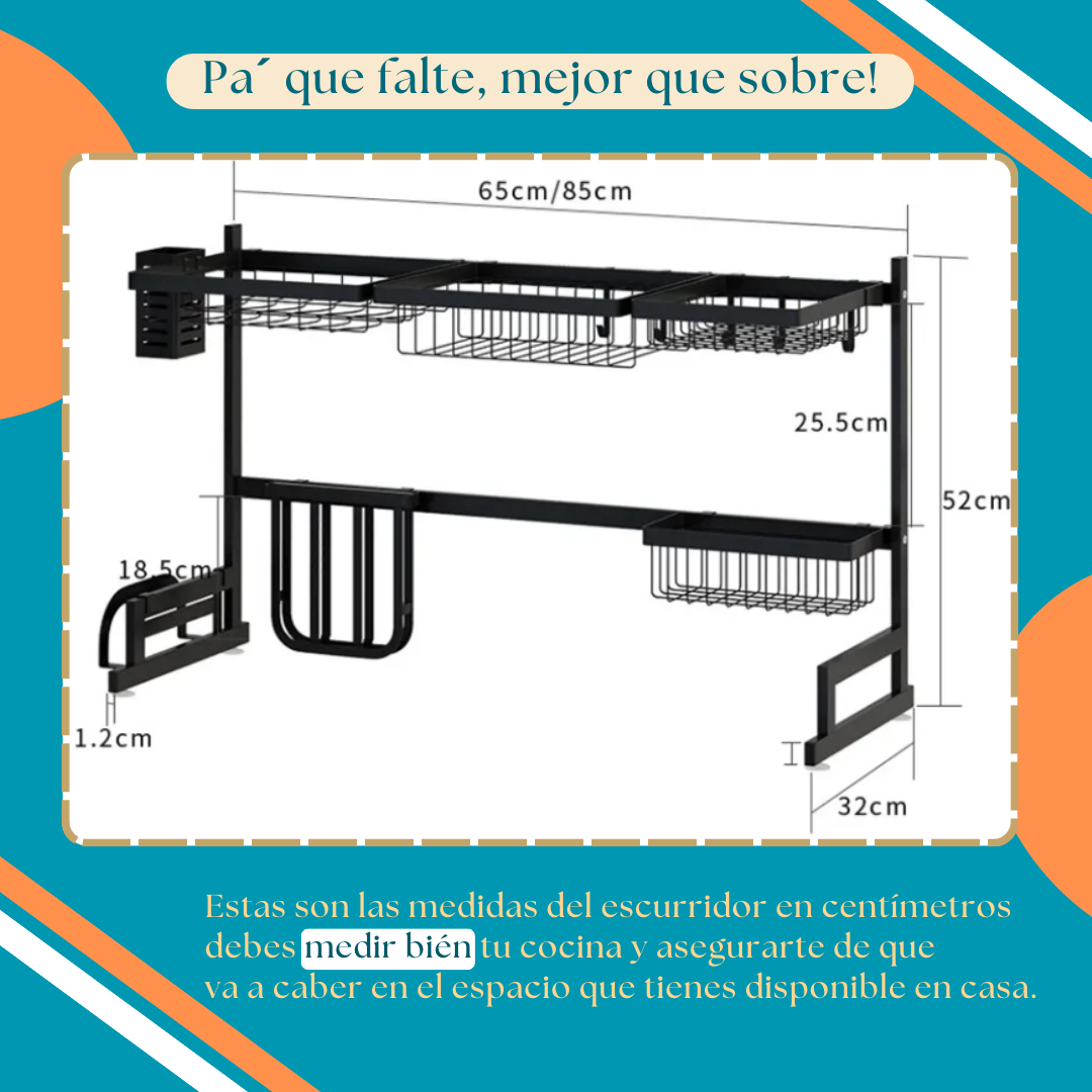 COMBO ESCURRIDOR + SET DE CUCHILLOS