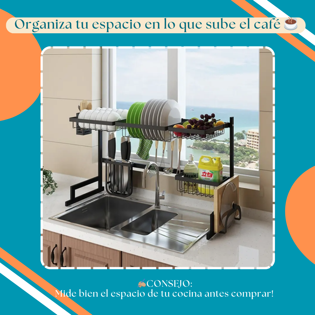 COMBO ESCURRIDOR + SET DE CUCHILLOS